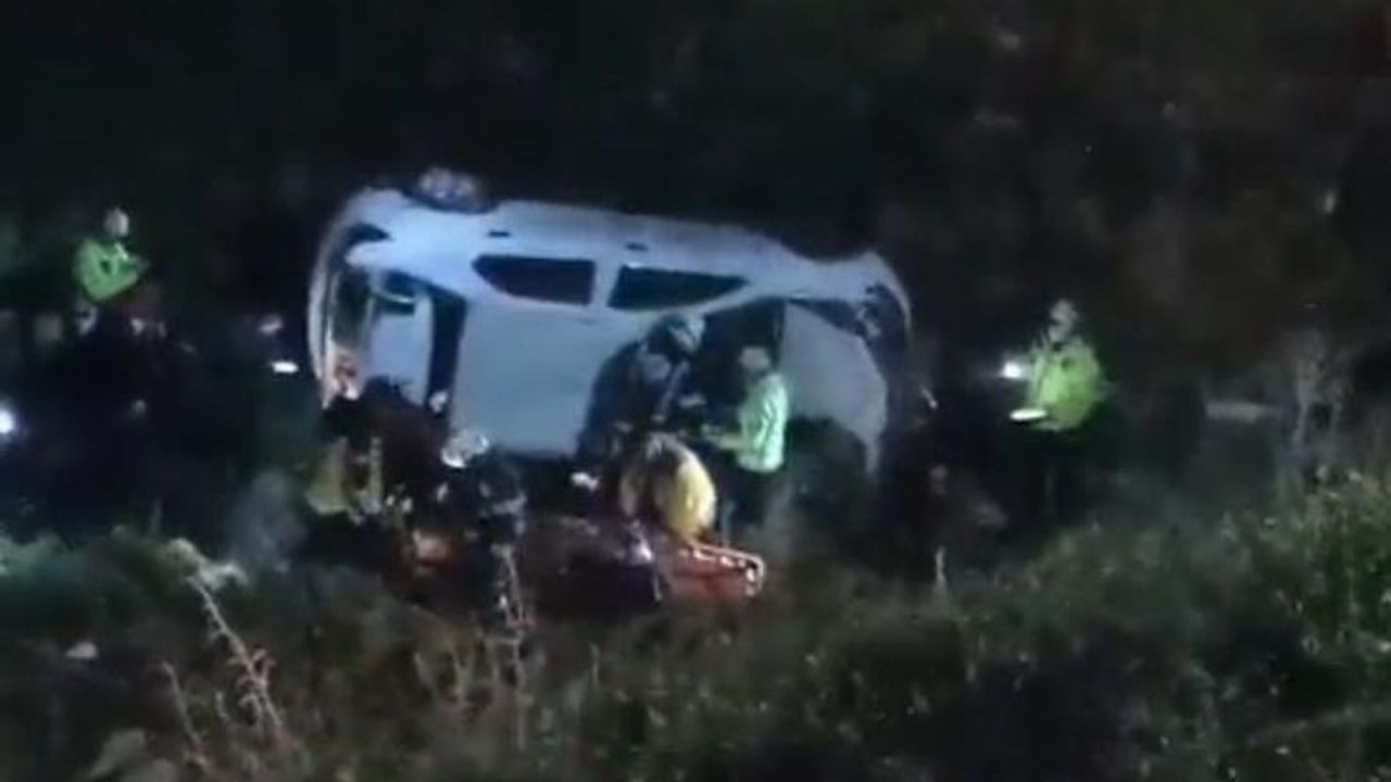 Kontrolden çıkan otomobil dere yatağına uçtu: 1 yaralı