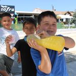 Üç kafadar çocuktan köşe başında limonata satışı