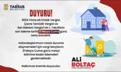 Tarsus Belediyesi’nden vergi ödemesi hatırlatması