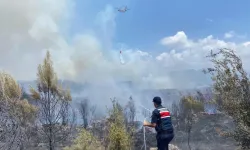 Antalya'da orman dışı otluk alanda yangın