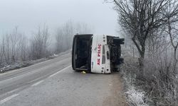 Bolu’da Akpiliç’in işçi servisi devrildi: 9 yaralı