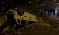 Osmaniye’de park halindeki araca çarpan otomobil takla attı: 1 yaralı