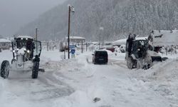 Uzungöl'de kar kalınlığı 1 metreyi aştı