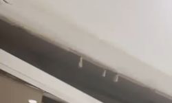 Yeni yapılan binada mutfağın tavanı çöktü... O anlar kamerada