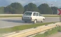 Bursa'da ters şeritten ilerleyen araç tehlike saçtı