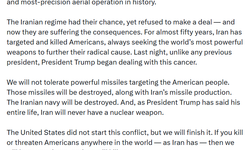 ABD Savunma Bakanı Hegseth, İran'a yönelik açıklamalarda bulundu