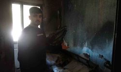 Prizden çıkan yangında apartman dairesinden alevler yükseldi