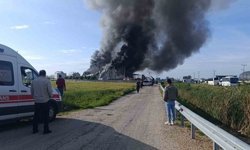 Antalya'da patates üretim tesisinde yangın