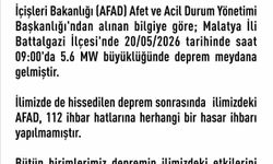 Elazığ Valiliği'nden deprem açıklaması: 'Herhangi bir hasar ihbarı yok'