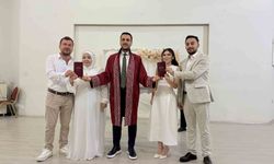 Mersin'de kardeşlerin çifte mutluluğu: Aynı gün evlenip, birbirlerine şahit oldular