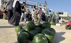 Mersin'de hayırsever, 2 kamyon karpuz dağıttı