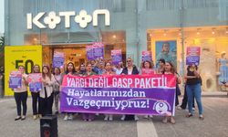 Mersin'de kadınlar sokağa indi: "12'nci Yargı Paketi'ne hayır!"