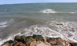 Mersin’de etkili olan rüzgar denizin rengini değiştirdi