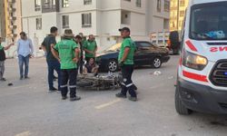 Otomobille çarpışan motosikletin sürücüsü yaralandı