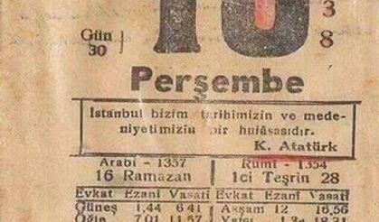 Yıl 1938, günlerden 10 Kasım…