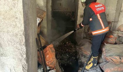 Mardin’de bir apartmanın kazan dairesine çıkan yangın söndürüldü