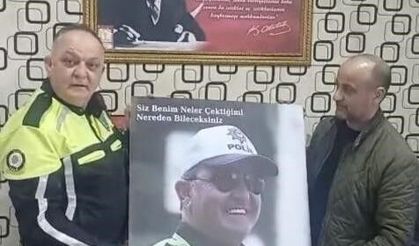 Tarsus'ta trafik polisine anlamlı sürpriz