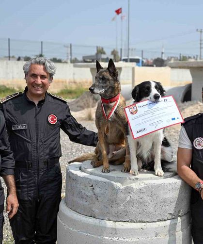 Mersin itfaiyesinin kahraman patileri Ares ve Rex’ten önemli başarı