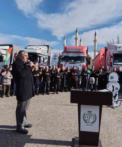 Şanlıurfa'dan Gazze'ye 6 tır insani yardım malzemesi gönderildi