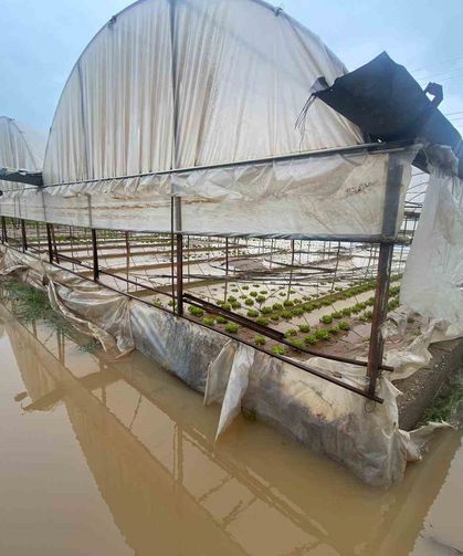 Antalya'da sağanak yağmur Aksu'da su baskınlarına sebep oldu