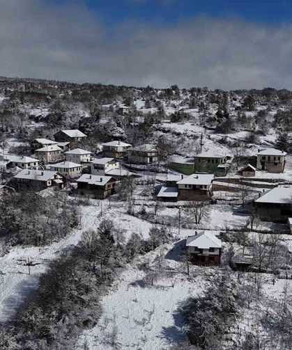 Güneşin açmasıyla oluşan eşsiz kar manzaraları dronla görüntülendi