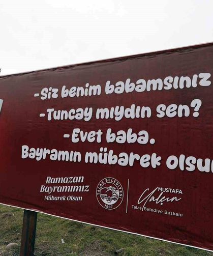 Talas Belediyesinden gülümseten bayram billboardları