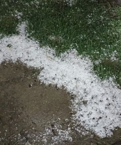 Bolu'da sabaha karşı yağan dolu yeşil alanları beyaza bürüdü