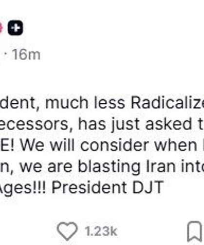 Trump: 'İran'da yeni rejimin lideri, ABD'den ateşkes talep etti'