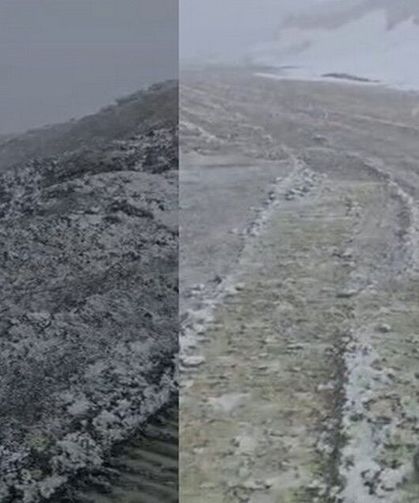 Hakkari'de Mayıs ortasında kar ve fırtına sürprizi