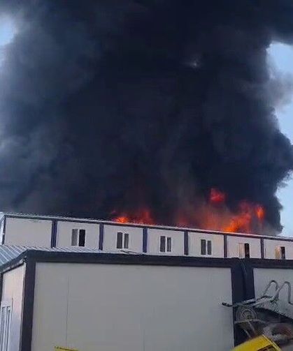 Kahramanmaraş'ta şantiyede yangın: 1 ölü, 7 yaralı