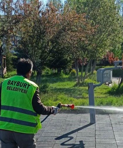 Bayburt'ta kene riskine karşı yeşil alanlar ilaçlandı
