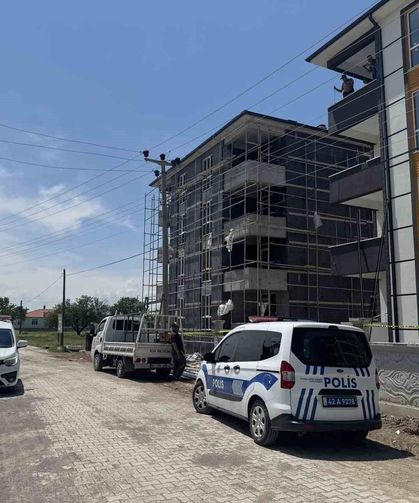 Konya'da elektrik akımına kapılan işçi 4'üncü kattan düştü