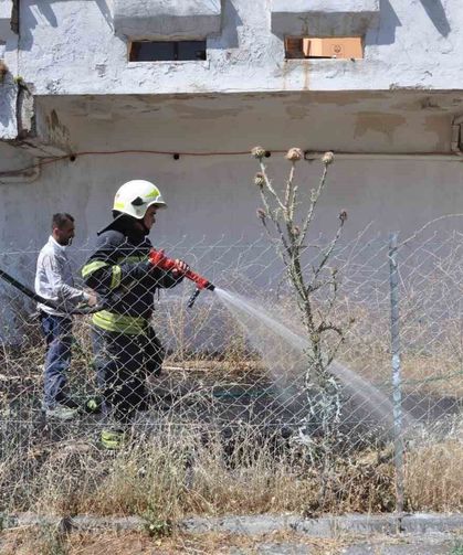 Menteşe'de otel arkasındaki otluk alanda yangın