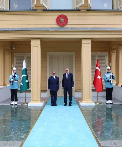 Cumhurbaşkanı Erdoğan, Pakistan Başbakanı Şerif'i resmi törenle karşıladı