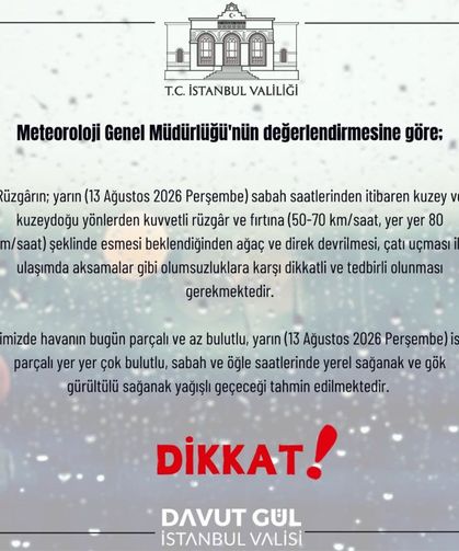 İstanbul için fırtına uyarısı: Rüzgar 80 kilometreye çıkacak
