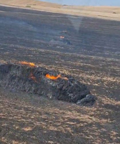 Tekirdağ'da anız yangını: 250 dönüm alan ve yaklaşık 100 saman balyası kül oldu