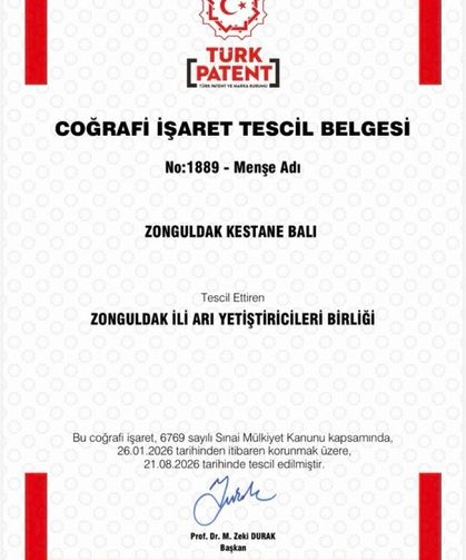 Zonguldak kestane balı coğrafi işaret tescili aldı