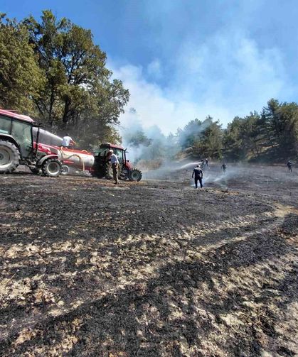 Bolu'da bahçede başlayan yangın ormanlık alana sıçradı