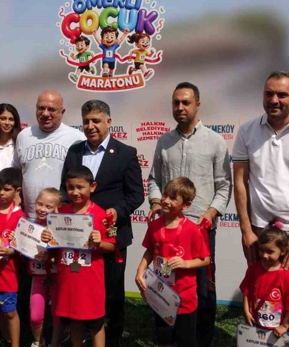 Çekmeköy'de çocukların maraton heyecanı