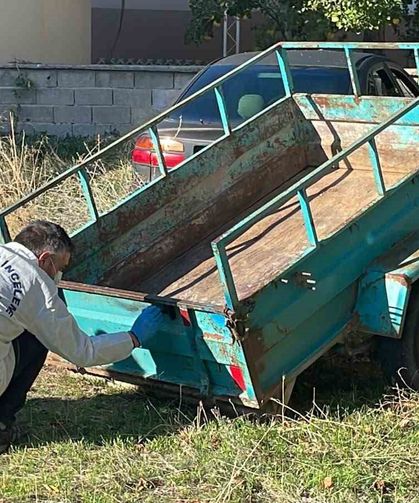 Karaman'da çalınan römork 2 ay sonra sahibinin evinin yanına bırakıldı