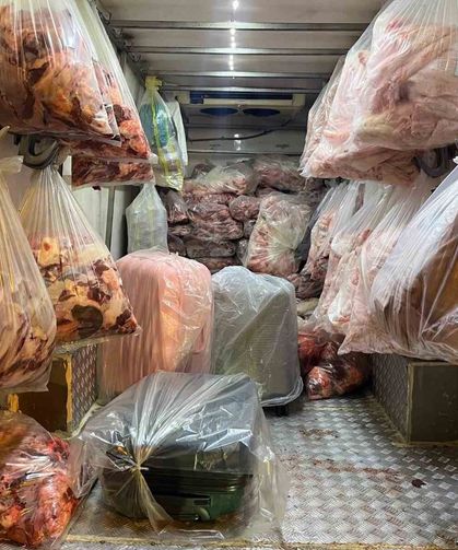 Otoyolda durdurulan kamyonetten 2 ton 809 kilo et ve sakatat çıktı