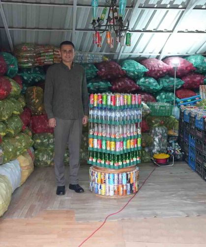 Samsun'da 100 bin içecek ambalajı biriktirdi, Türkiye birincisi oldu