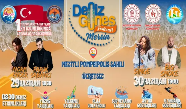 Mersin’de Deniz ve Güneş Festivali düzenleniyor