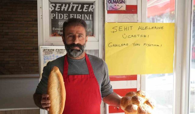 Bu fırında şehit ailelerine ekmek ücretsiz, gazilere ise yarı fiyatına