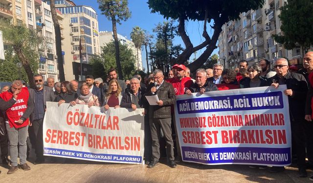 Mersin’den gözaltılara karşı protesto