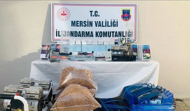 Mersin’de kaçak sigara üreten 3 şüpheli yakalandı