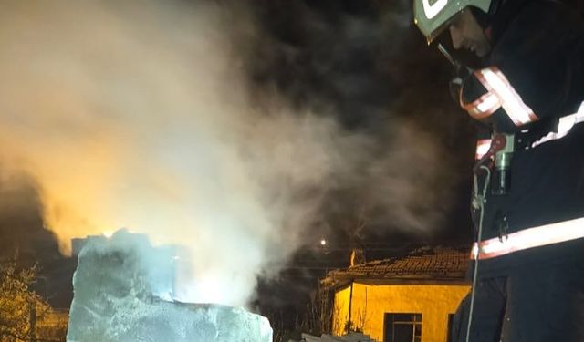 Çankırı’da korkutan baca yangını