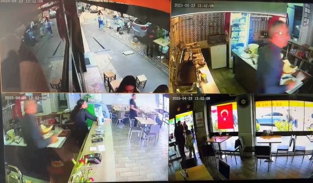 Kafe ve restoranlardaki kaçış anı kameraya yansıdı