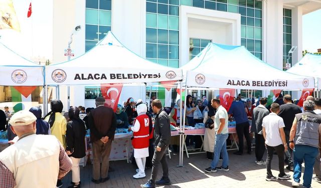 Alaca’da Gazze’ye destek kampanyasına büyük ilgili
