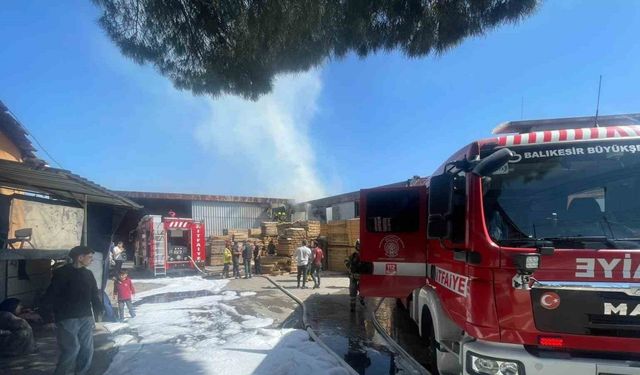 Balıkesir’de mobilya atölyesinde korkutan yangın